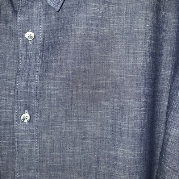 Men’s long sleeve chambray button-up shirt XXL - Picture 2 of 4